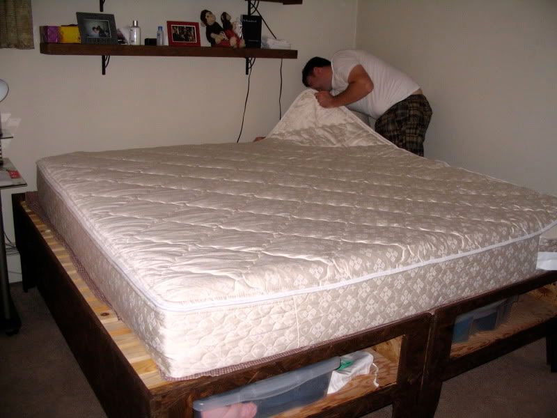 What's the Best Mattress DIY Slat bed w/ Storage and Sleep EZ mattress!